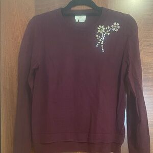 Embellished Burgundy Sweater